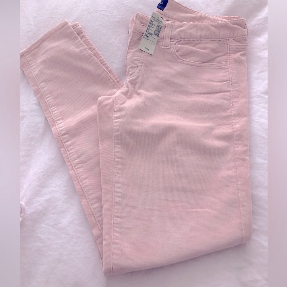 NWT AE super stretch corduroy pink/blush jegging